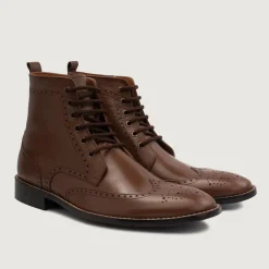Duster Brogues Derby Brown Leather Boots