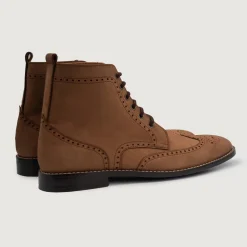 Duster Brogues Derby Brown Nubuck Leather Boots