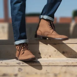 Duster Brogues Derby Brown Nubuck Leather Boots