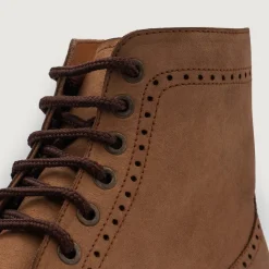 Duster Brogues Derby Brown Nubuck Leather Boots