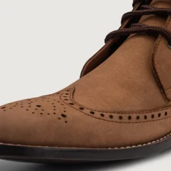 Duster Brogues Derby Brown Nubuck Leather Boots