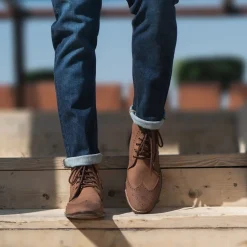 Duster Brogues Derby Oil Pull-up Brown Leather Boots