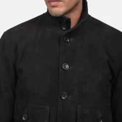 Eaton Black Suede Bomber Jacket