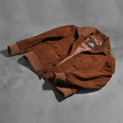 Eaton Brown Suede Bomber Jacket