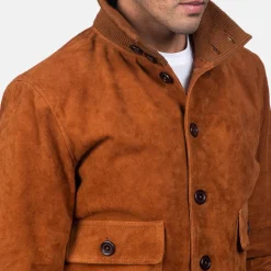 Eaton Brown Suede Bomber Jacket