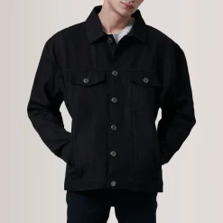 Eddie Black Oversized Denim Trucker Jacket