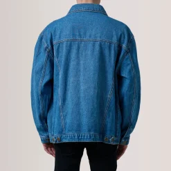 Eddie Dark Blue Oversized Denim Trucker Jacket