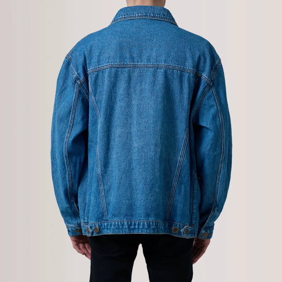 Eddie Dark Blue Oversized Denim Trucker Jacket