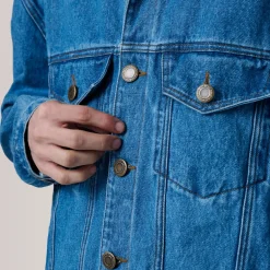 Eddie Dark Blue Oversized Denim Trucker Jacket