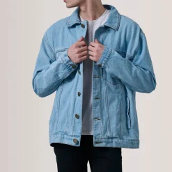Eddie Light Blue Oversized Denim Trucker Jacket