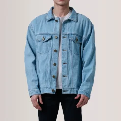 Eddie Light Blue Oversized Denim Trucker Jacket