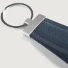 Elroy Blue Leather Keychain