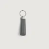 Elroy Grey Leather Keychain