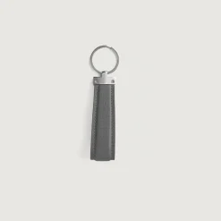 Elroy Grey Leather Keychain