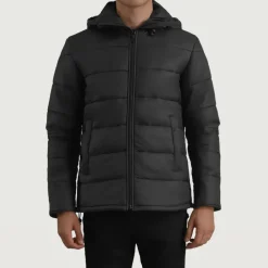 Erico Black Hooded Puffer Jacket