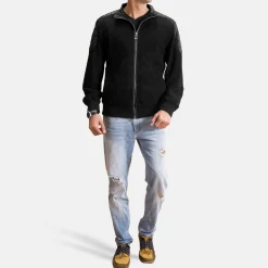 Ethan Hybrid Suede Bomber Jacket