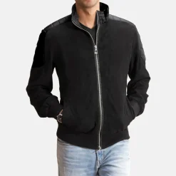 Ethan Hybrid Suede Bomber Jacket