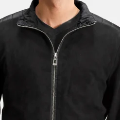 Ethan Hybrid Suede Bomber Jacket