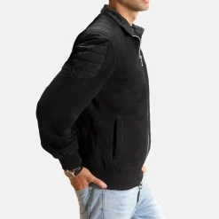 Ethan Hybrid Suede Bomber Jacket