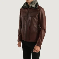Evan Hart Fur Brown Leather Jacket