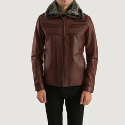 Evan Hart Fur Brown Leather Jacket