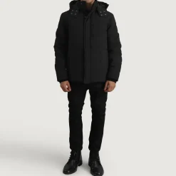 Exton Black Hooded Down Puffer Jacket