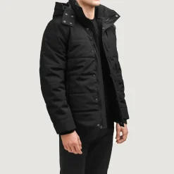 Exton Black Hooded Down Puffer Jacket
