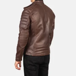 Faisor Brown Leather Biker Jacket