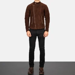 Faisor Mocha Suede Biker Jacket