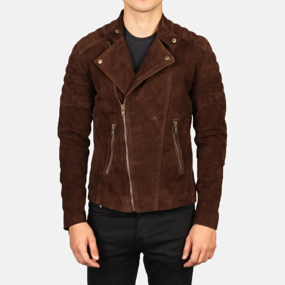 Faisor Mocha Suede Biker Jacket