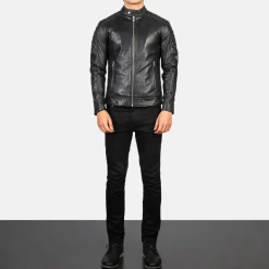 Fernando Quilted Black Leather Biker Jacket
