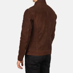Fernando Quilted Brown Suede Biker Jacket