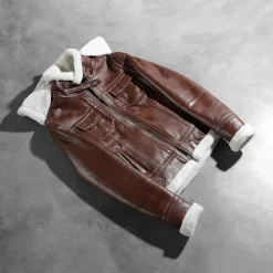 Fiona Brown Hooded Shearling Leather Jacket
