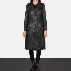Fixon Hooded Black Trench Coat