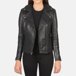 Flashback Black Leather Biker Jacket