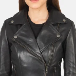 Flashback Black Leather Biker Jacket
