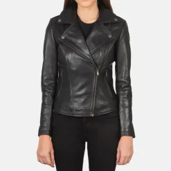 Flashback Black Leather Biker Jacket