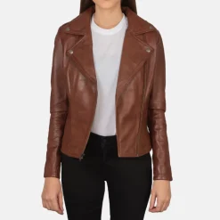 Flashback Brown Leather Biker Jacket