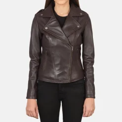 Flashback Maroon Leather Biker Jacket