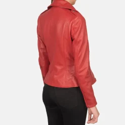Flashback Red Leather Biker Jacket