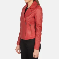 Flashback Red Leather Biker Jacket