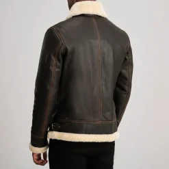 Francis B-3 Brown & Cream Leather Bomber Jacket