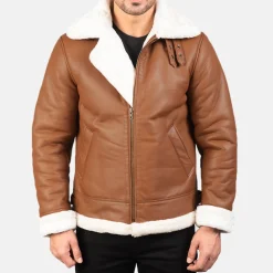 Francis B-3 Brown Leather Bomber Jacket