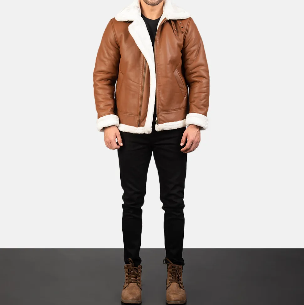 Francis B-3 Brown Leather Bomber Jacket