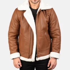 Francis B-3 Brown Leather Bomber Jacket