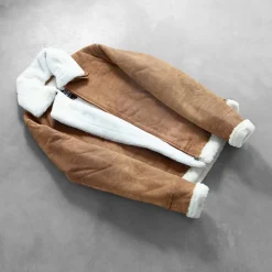 Francis B-3 Distressed Brown Leather Bomber Jacket