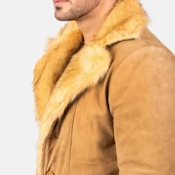 Furlong Beige Suede Leather Coat