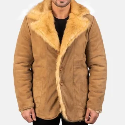 Furlong Beige Suede Leather Coat