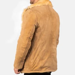 Furlong Beige Suede Leather Coat