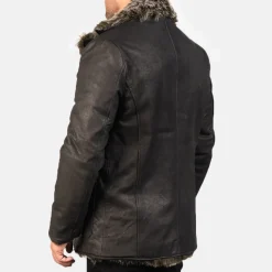 Furlong Black Leather Coat